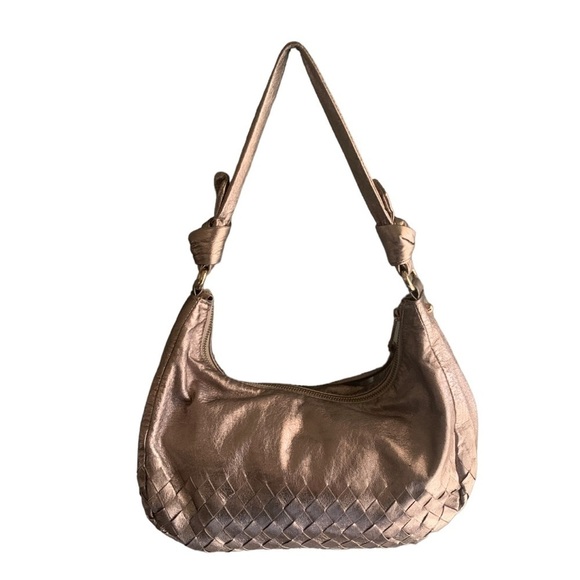 Elliot Lucca Short Strap Leather Mini Hobo Bag Pewter Ladies Short Strap Handbag - Picture 11 of 11